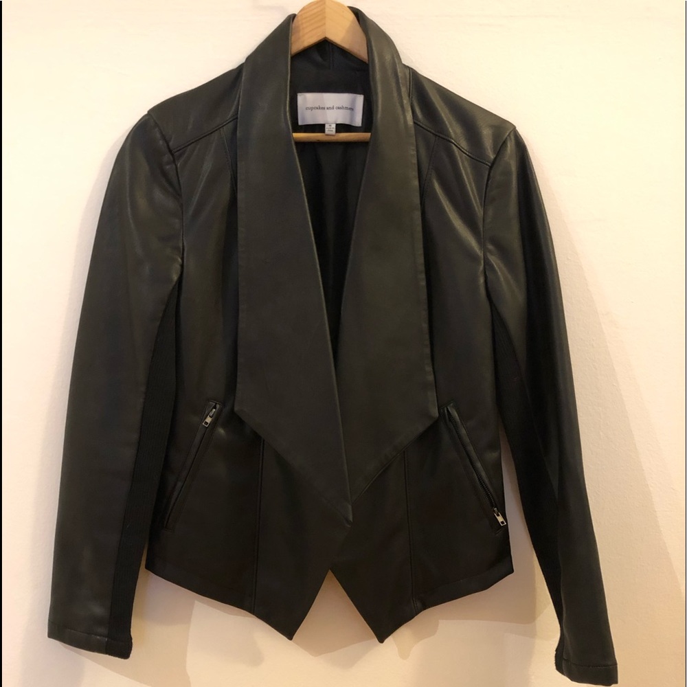 Cupcakes & Cashmere faux leather jacket size small